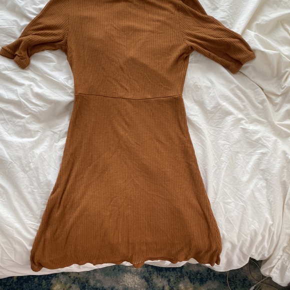 Brown V-Neck Silence and Noise Dress - Picture 3 of 3